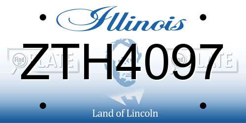 ZTH4097 Illinois License Plate