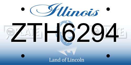 ZTH6294 Illinois License Plate