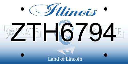 ZTH6794 Illinois License Plate