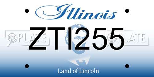 ZTI255 Illinois License Plate