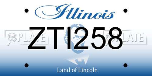 ZTI258 Illinois License Plate