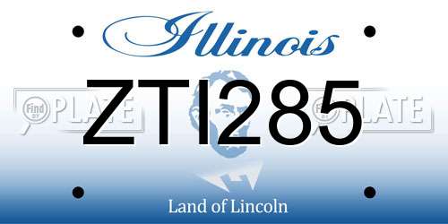 ZTI285 Illinois License Plate