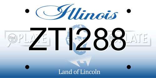 ZTI288 Illinois License Plate