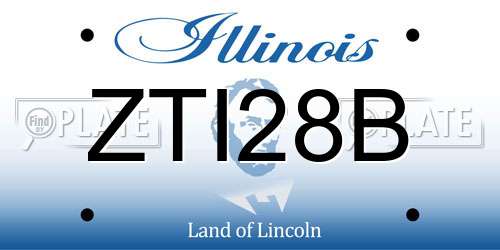 ZTI28B Illinois License Plate