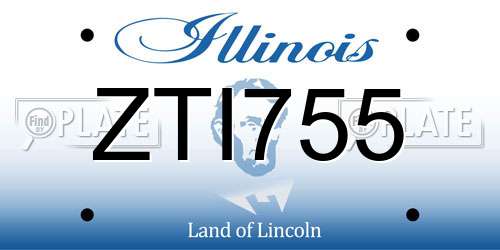 ZTI755 Illinois License Plate