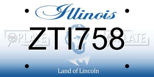 ZTI758 Illinois License Plate