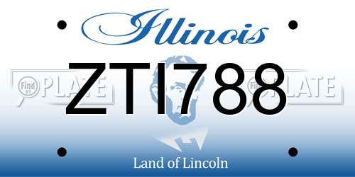 ZTI788 Illinois License Plate