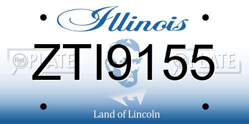 ZTI9155 Illinois License Plate