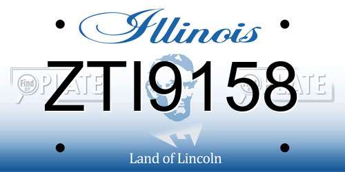 ZTI9158 Illinois License Plate