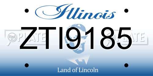 ZTI9185 Illinois License Plate