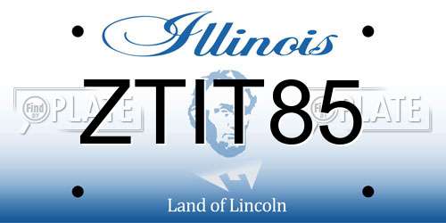 ZTIT85 Illinois License Plate