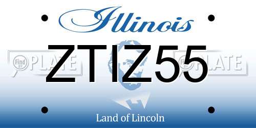 ZTIZ55 Illinois License Plate