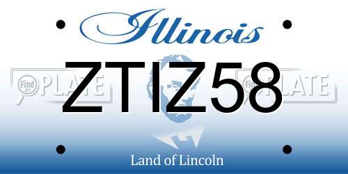 ZTIZ58 Illinois License Plate