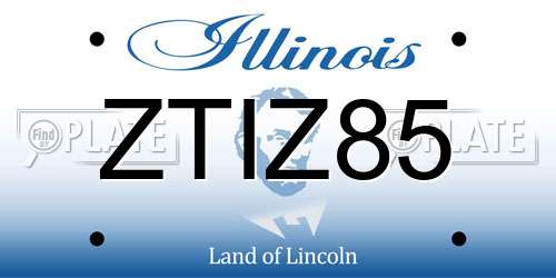 ZTIZ85 Illinois License Plate