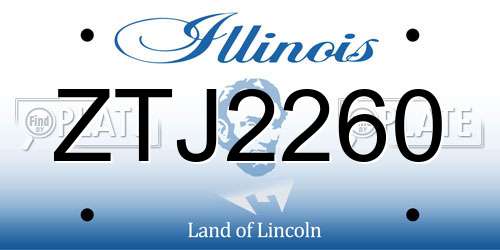 ZTJ2260 Illinois License Plate