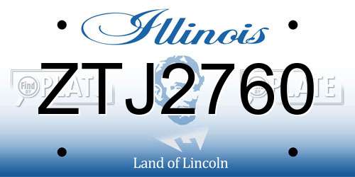 ZTJ2760 Illinois License Plate
