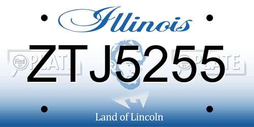 ZTJ5255 Illinois License Plate