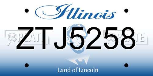 ZTJ5258 Illinois License Plate