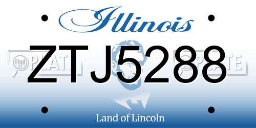 ZTJ5288 Illinois License Plate