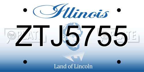 ZTJ5755 Illinois License Plate
