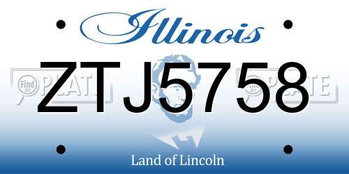 ZTJ5758 Illinois License Plate