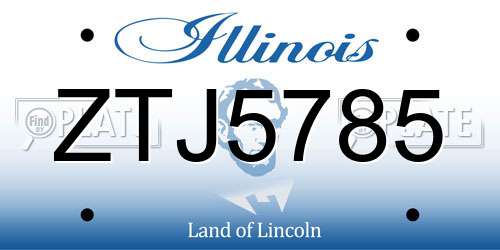 ZTJ5785 Illinois License Plate