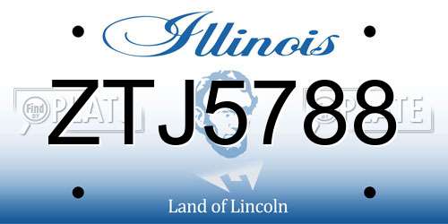 ZTJ5788 Illinois License Plate