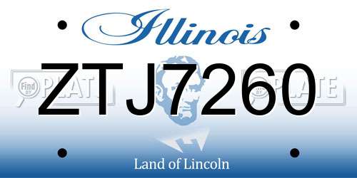ZTJ7260 Illinois License Plate