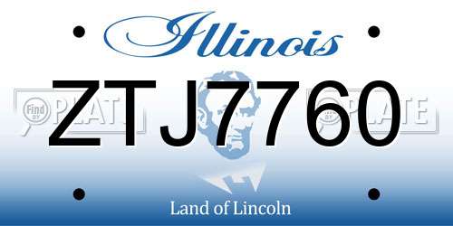 ZTJ7760 Illinois License Plate