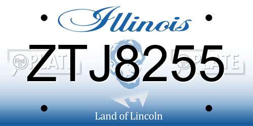 ZTJ8255 Illinois License Plate
