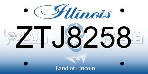 ZTJ8258 Illinois License Plate