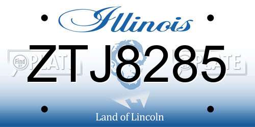 ZTJ8285 Illinois License Plate