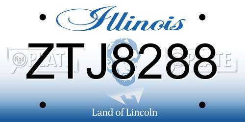ZTJ8288 Illinois License Plate