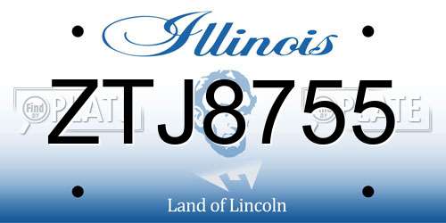 ZTJ8755 Illinois License Plate