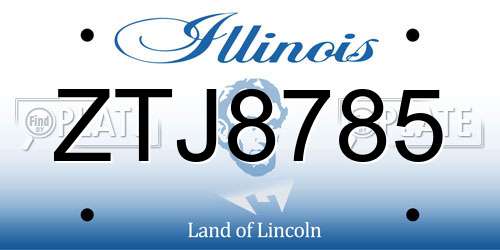 ZTJ8785 Illinois License Plate