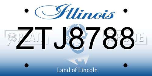ZTJ8788 Illinois License Plate