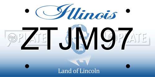 ZTJM97 Illinois License Plate