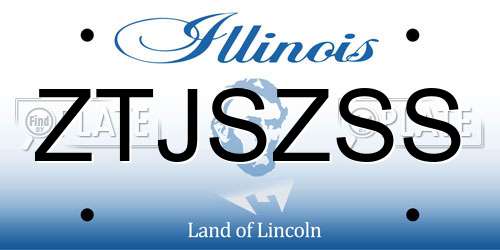 ZTJSZSS Illinois License Plate