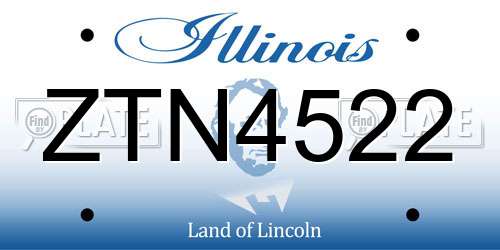 ZTN4522 Illinois License Plate