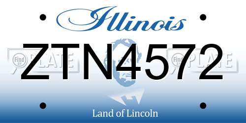 ZTN4572 Illinois License Plate