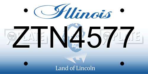 ZTN4577 Illinois License Plate