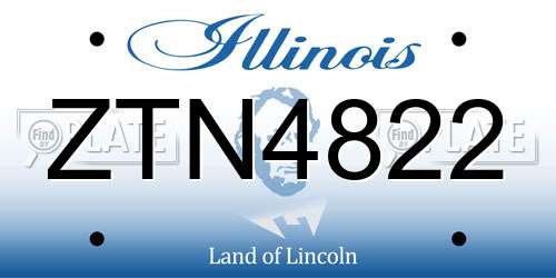 ZTN4822 Illinois License Plate