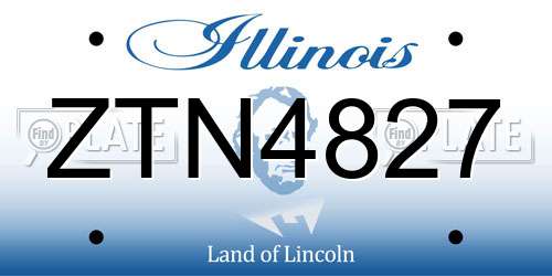 ZTN4827 Illinois License Plate