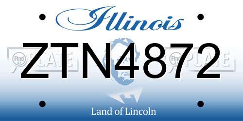 ZTN4872 Illinois License Plate