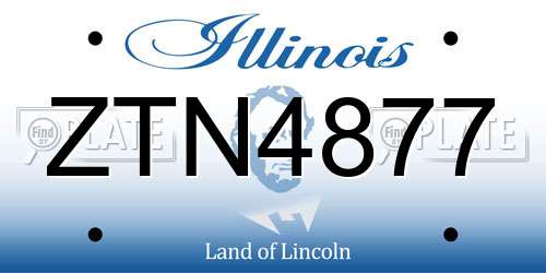 ZTN4877 Illinois License Plate