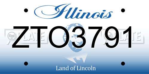 ZTO3791 Illinois License Plate