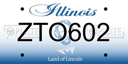 ZTO602 Illinois License Plate