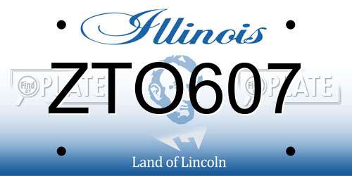 ZTO607 Illinois License Plate