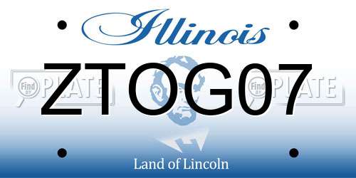 ZTOG07 Illinois License Plate