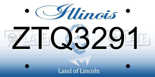 ZTQ3291 Illinois License Plate